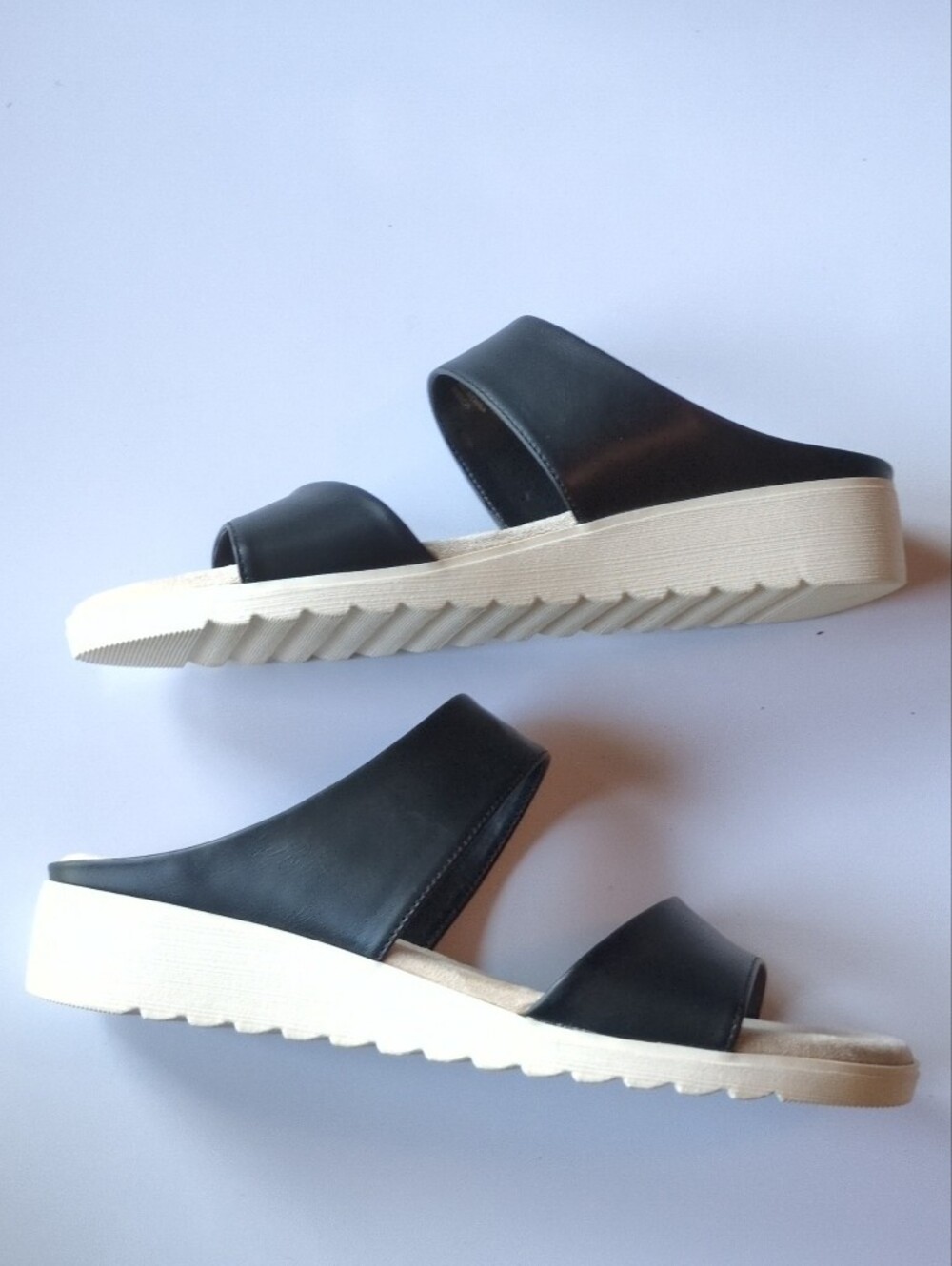 Kensie Endy Comfort Wedge Slip On Sandals Black Sz 10 M